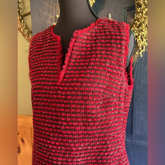 Ann Taylor Textured Red Midi Dress - Picture 2 of 15